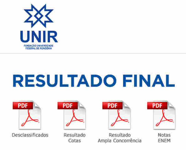 UNIR divulga 1ª chamada de matrículas para o 1º semestre