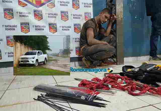 Após roubo e grande perseguição, PM recupera camionete e prende casal na Capital