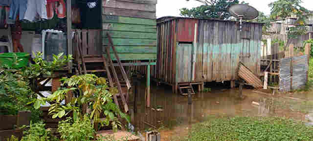 Cheia do Madeira ameaça famílias sem condições de sair da área de risco