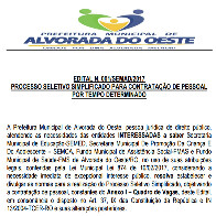 Prefeitura de Alvorada do Oeste abre seleção para níveis fundamental, superior e médio