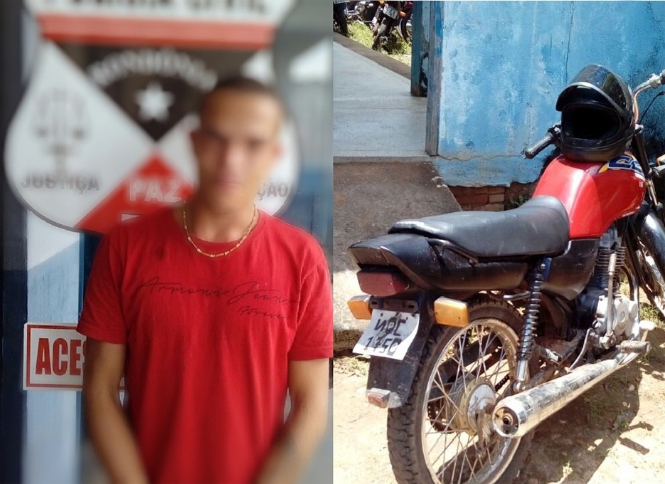 Jovem suspeito de roubos é detido com moto furtada e adulterada