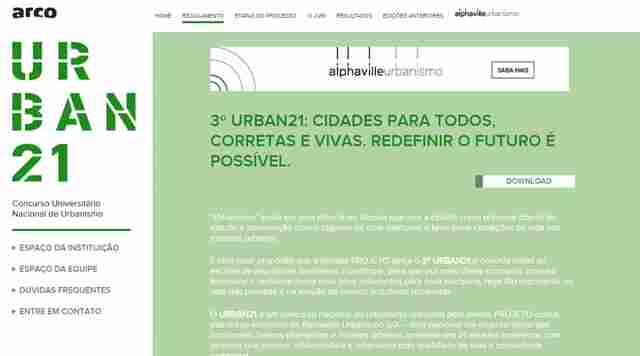 Concurso universitário de urbanismo abre inscrições para a edição 2017