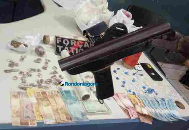Quadrilha é presa com drogas e uma escopeta na Zona Leste de Porto Velho