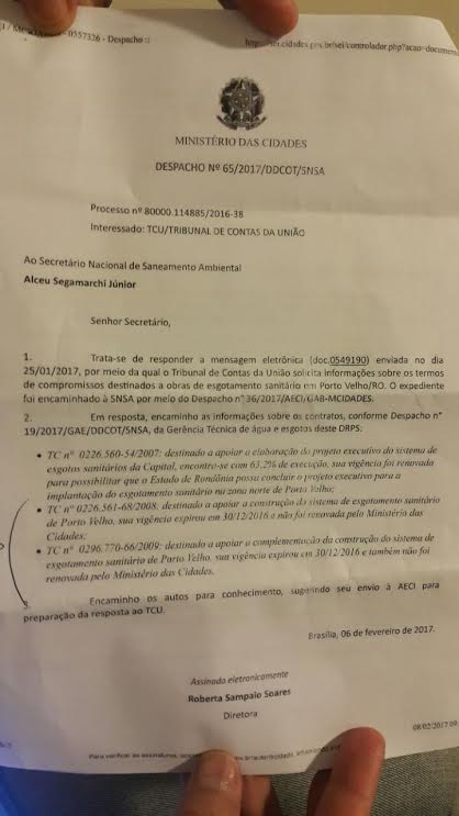 Estado perde R$ 700 milhões e capital fica sem obras de esgoto e água tratada
