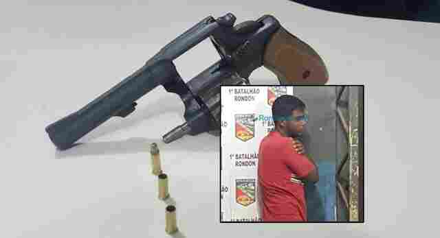 Ao ver PM, homem tenta fugir mas acaba preso com revólver em Porto Velho