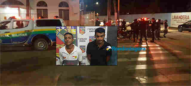 Dupla é presa após roubar estudante em frente de escola na Capital