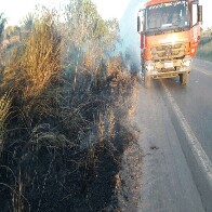 Incêndio à margem da BR-364 dificulta visibilidade de motoristas