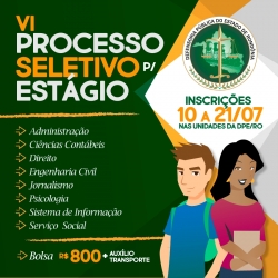 Defensoria Pública abre processo seletivo para estagiários em Rondônia