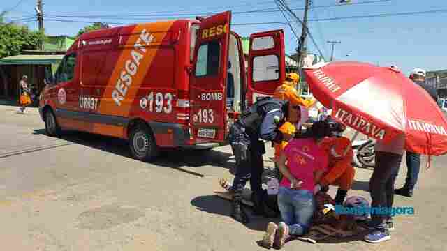 Motorista de carro avança preferencial e atropela motociclista