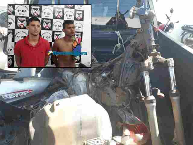 Policiais do 1º DP prendem irmãos foragidos com moto desmontada na capital