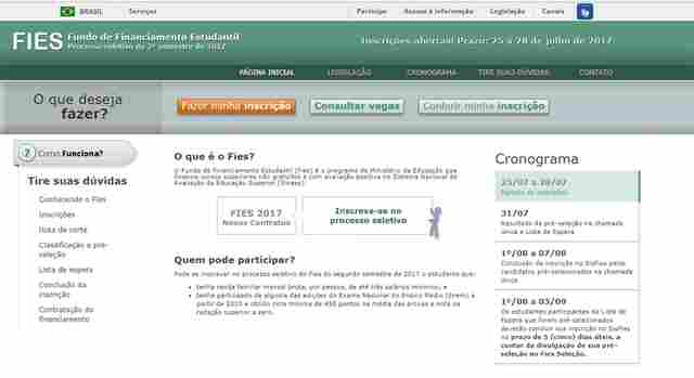 Inscrições para o Fies no segundo semestre começam nesta terça-feira