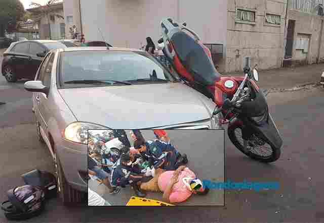 Motorista de carro avança preferencial e atropela motociclista em Porto Velho