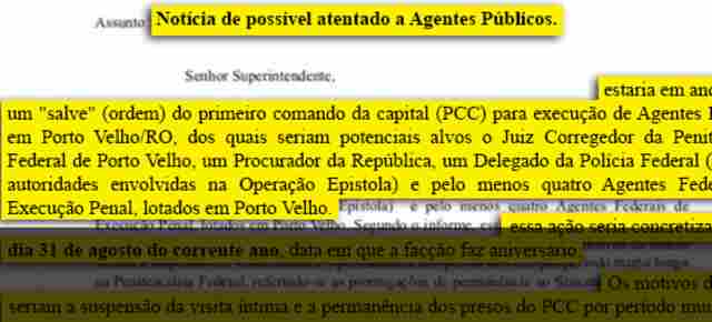 PCC planeja matar juiz federal, procurador, delegado e agentes em Porto Velho