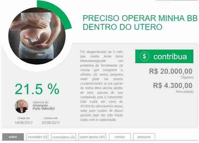 Mulher grávida lança campanha para custear despesas hospitalares após cirurgia intrauterina