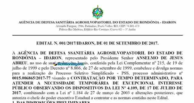 Confira o edital de seleção de médicos veterinários da Idaron