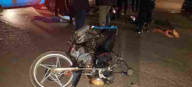 Dupla de moto foge da PM, causa acidente e é presa com armas na Avenida Jorge Teixeira