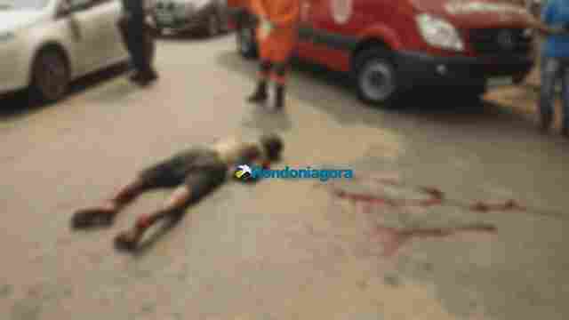 Morador de rua quebra vidro de agência bancária e fica gravemente ferido