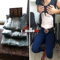 PRF prende mulher transportando cocaína em ônibus na BR-364