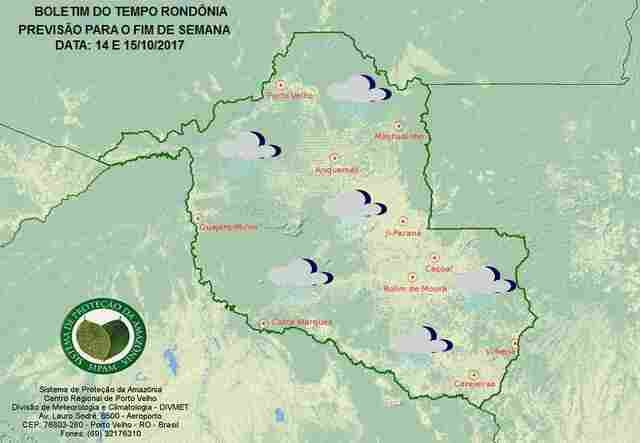 Fim de semana em Rondônia será com menos calor e frente fria leve, diz Sipam