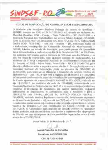 Sindsef convoca trabalhadores da Conab para assembleia geral na terça-feira