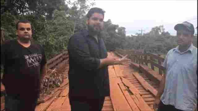Jean Oliveira cobra urgência do DER no conserto da ponte no Rio Branco na RO 370