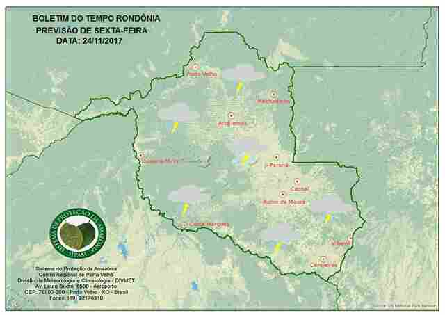 Tempo abafado nesta sexta-feira em Rondônia