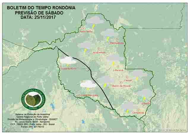 Tempo será instável em todo o Estado no final de semana