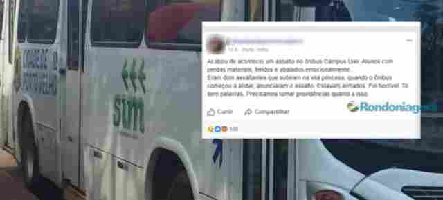 Bandidos invadem ônibus, agridem e assaltam estudantes da Unir em frente a Vila Princesa