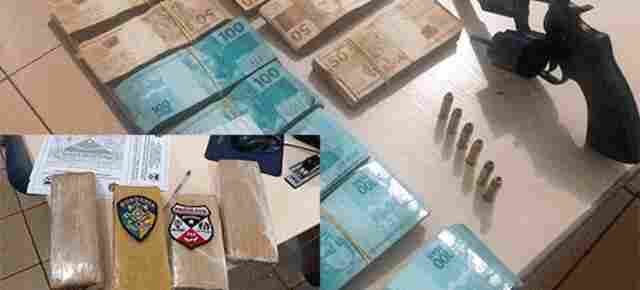 Dinheiro, diamantes e drogas são apreendidos em ação da PM na BR-429