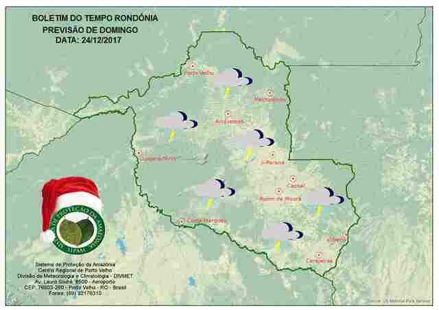 Tempo será chuvoso na noite de Natal, diz Sipam