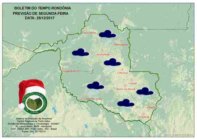 Feriado terá chuvas em todo o Estado