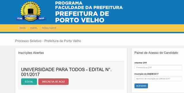 Confira link para inscrições na seleção de candidatos a bolsas integrais no programa Universidade da Prefeitura