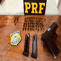 PRF prende homem com pistola e quase 60 munições na BR-364
