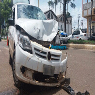 Motociclista fica gravemente ferido após fazer conversão proibida e colidir com carro em Porto Velho