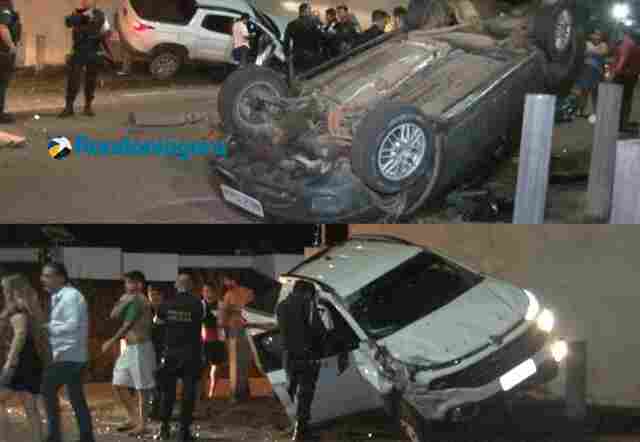 Policial militar bêbado causa acidente com capotamento na Capital