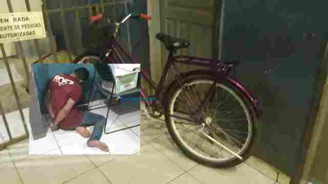 Homem é linchado e amarrado por populares após furtar bicicleta em vila de apartamentos na capital