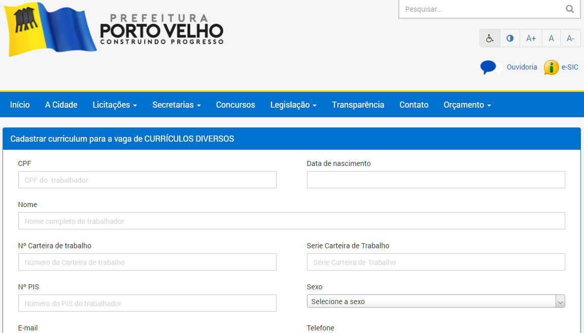Sine oferece 370 vagas para projeto de segurança da Prefeitura de Porto Velho; inscrição é on line