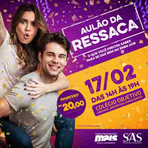 Aulão da Ressaca começa a preparar estudantes para o Enem 2018