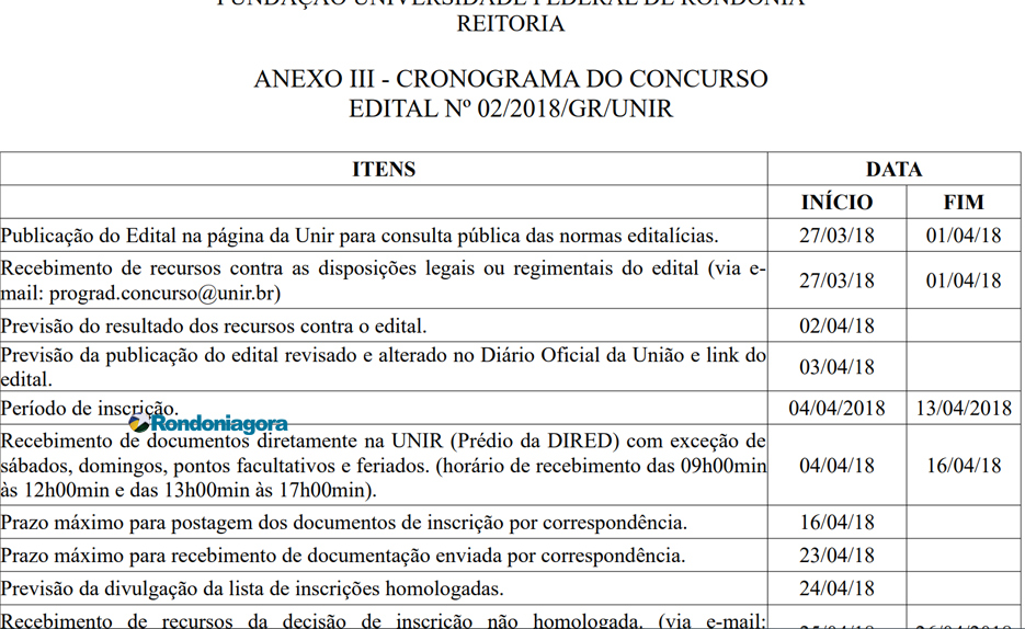 Unir abre concurso para seleção de 27 professores na capital e interior de Rondônia