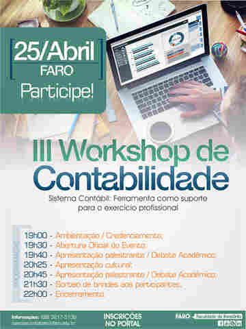 Faro abre inscrições para III Workshop de Contabilidade