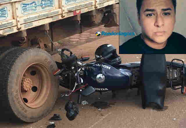 Motociclista morre após colidir em caminhão parado