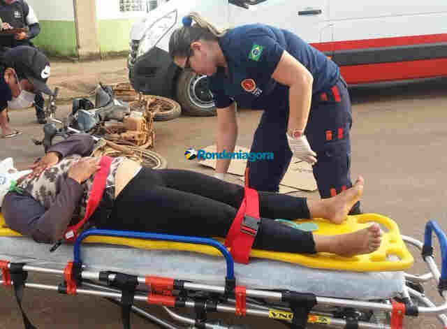 Acidente deixa mulher grávida ferida em Porto Velho