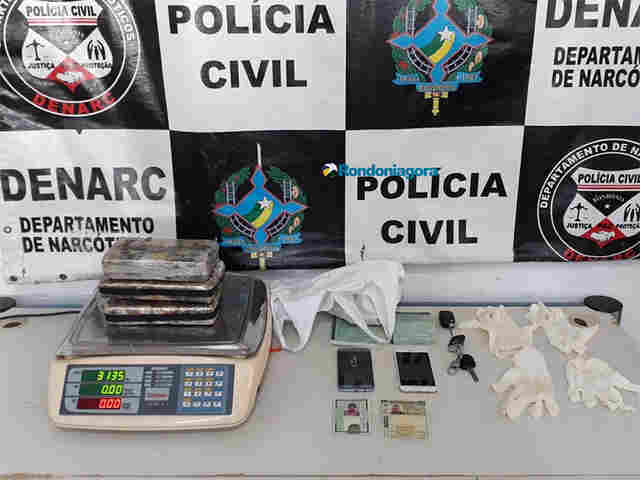 Denarc prende dupla com 3 quilos de cocaína em Porto Velho