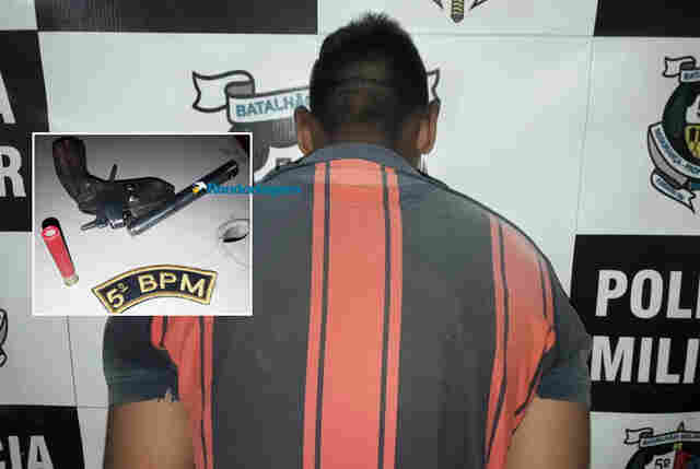 Menor é apreendido após roubar celular e tentar matar vítimas a tiros em parada de ônibus