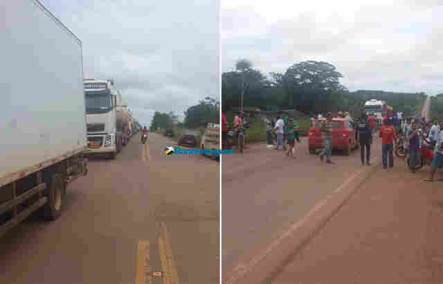 BR-364 registra bloqueios em três pontos: Vista Alegre do Abunã, Nova Mutum e Nova Califórnia