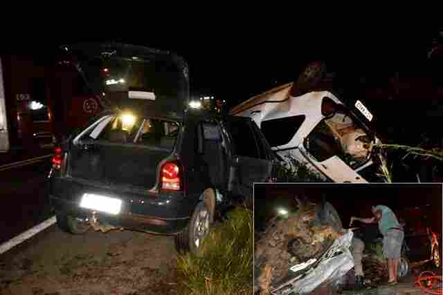 Colisão entre dois veículos mata três pessoas na BR-364