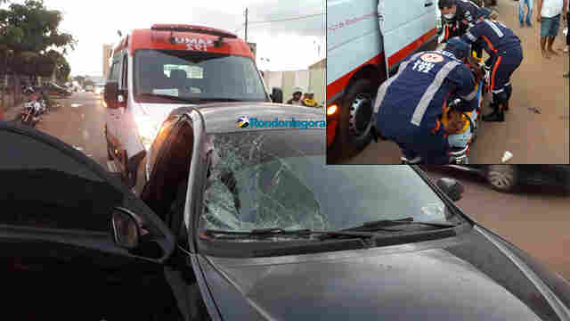 Pedestre fica em estado grave após ser atropelado por carro na Capital