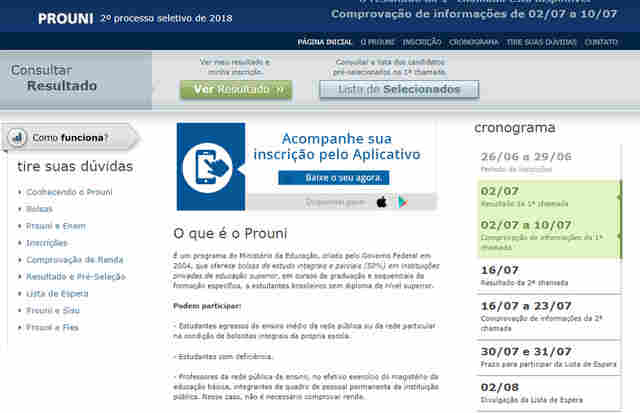 MEC divulga resultado da primeira chamada do ProUni nesta segunda-feira