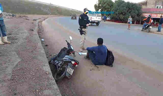 Motociclista fica ferido em acidente na BR-364, em Porto Velho