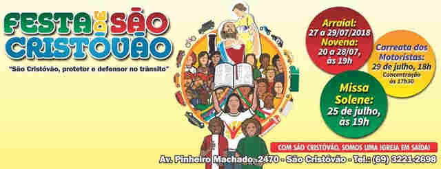 Festa de São Cristóvão começa nesta sexta-feira; Carreata será no domingo em Porto Velho